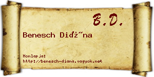 Benesch Diána névjegykártya